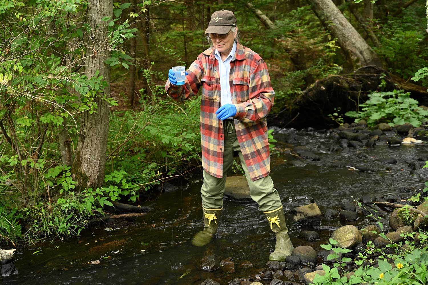 taking water sample